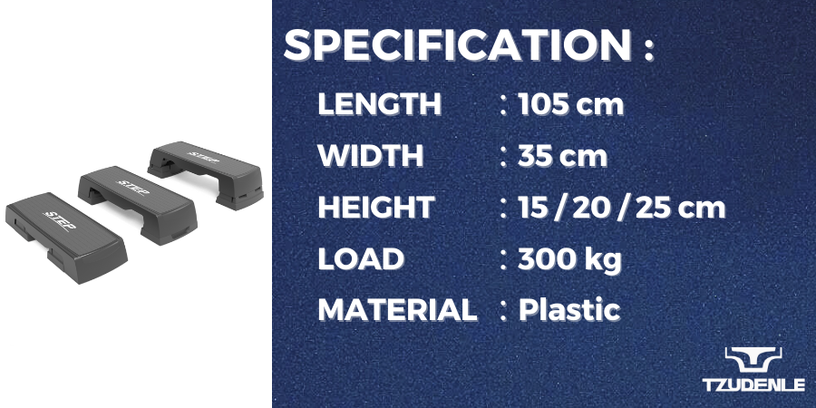 105cm AEROBIC STEP – 3 LEVELS HEIGHT