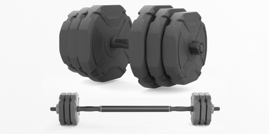 15kg QUICK-LOCK DUMBBELL BARBELL SET